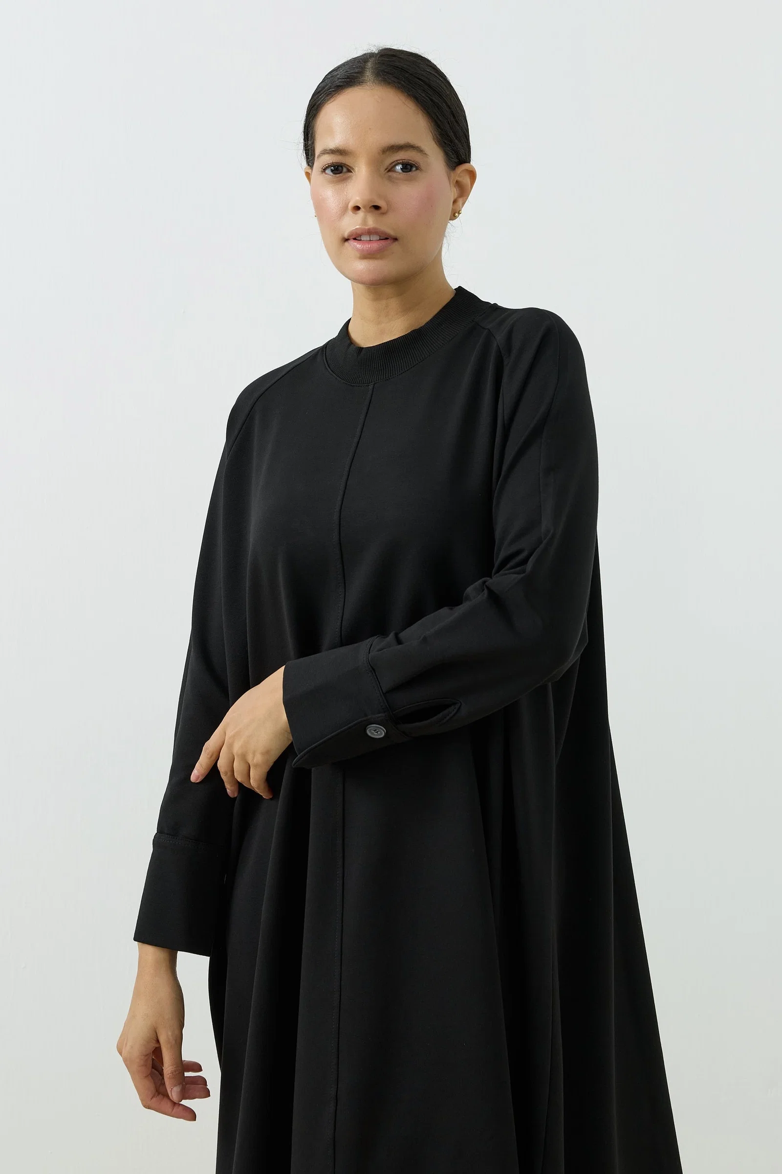 Qanu Sweatshirt Elbise Siyah