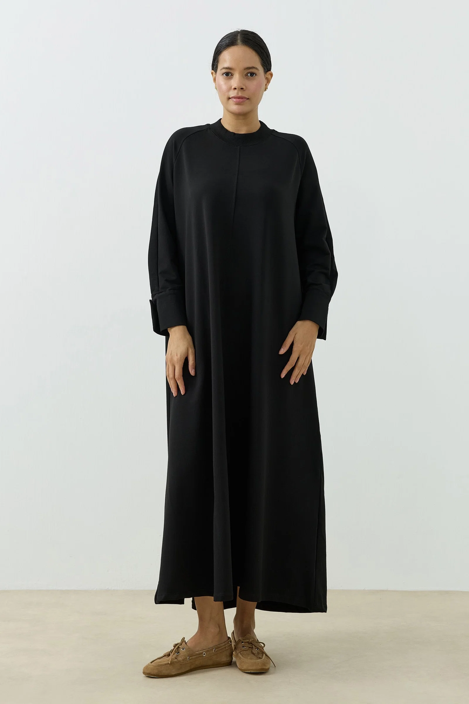 Qanu Sweatshirt Elbise Siyah