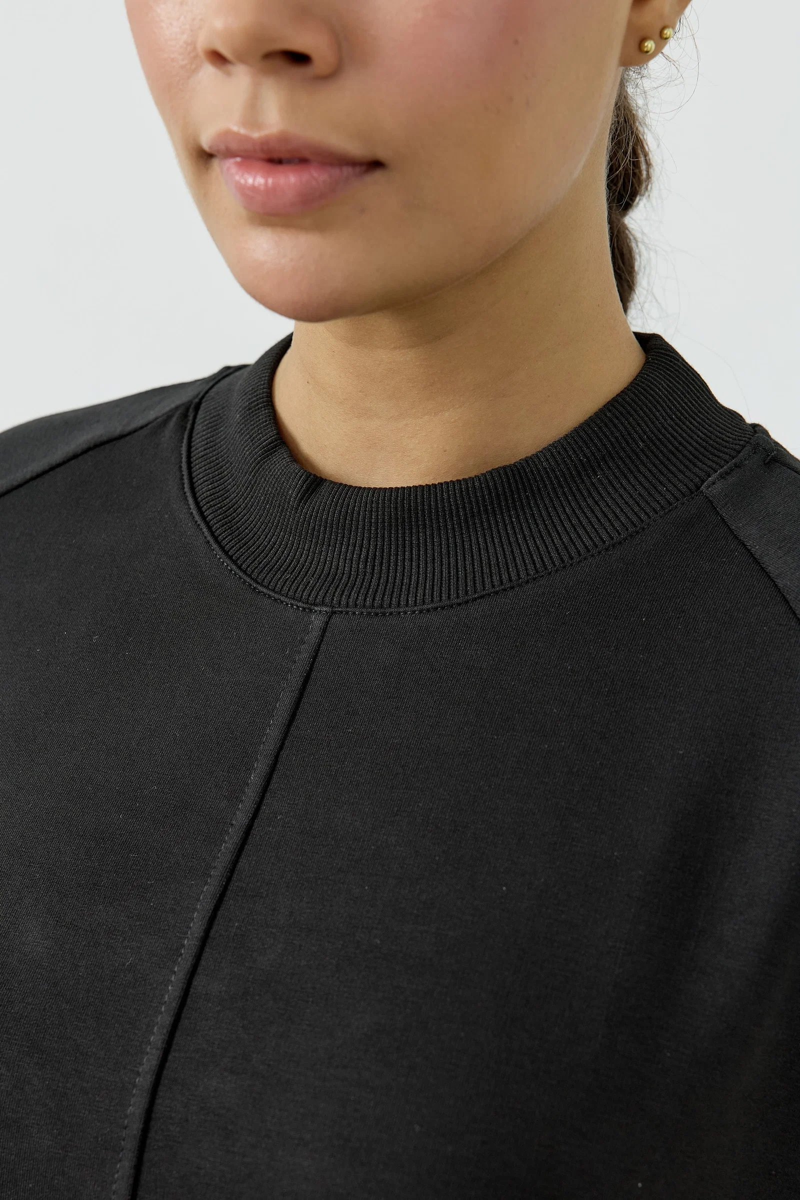 Qanu Sweatshirt Elbise Siyah